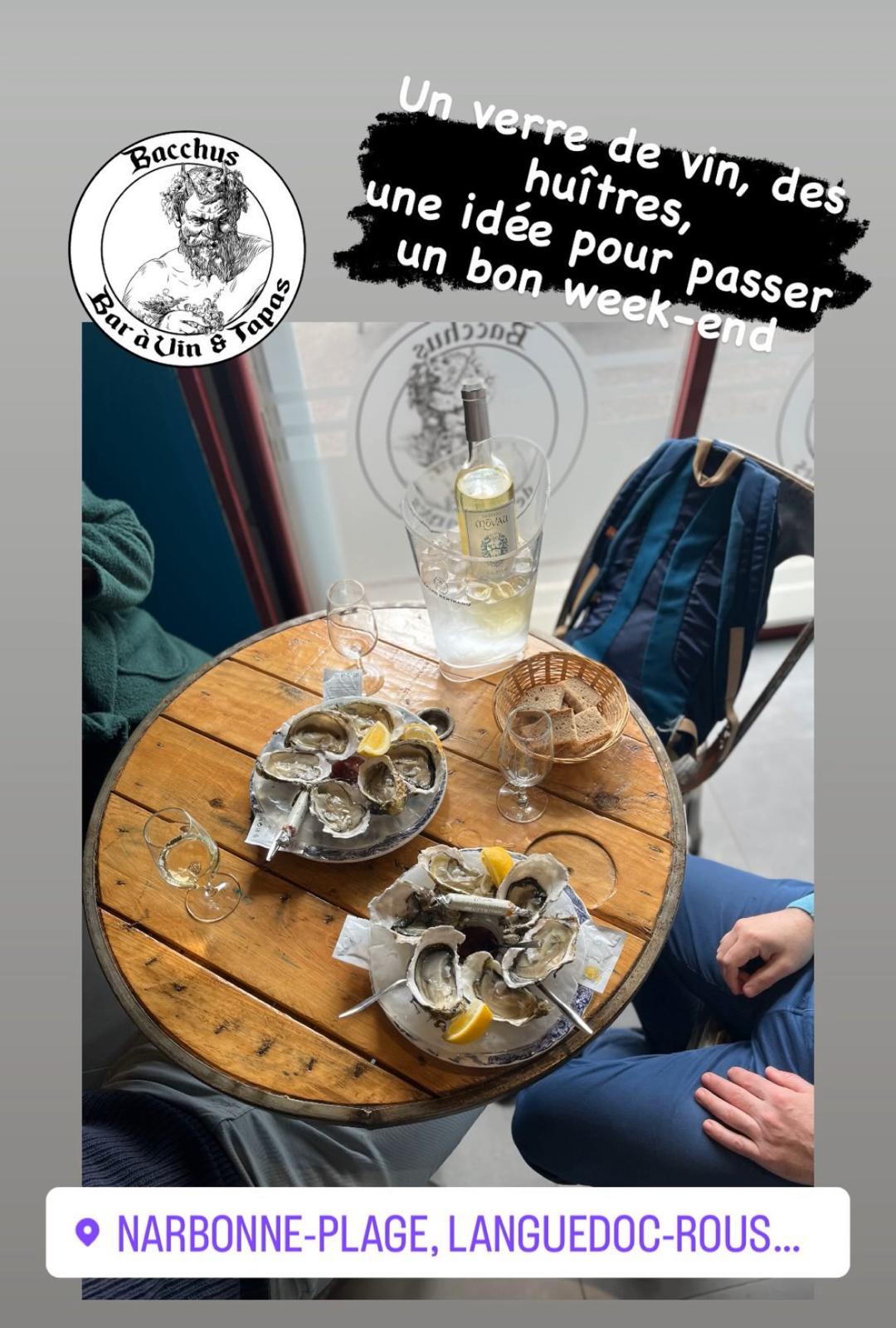 Dégustation d’huîtres et de vin au Bacchus à Narbonne